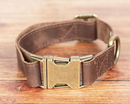 Bayelon Scobby Leather Dog Collar Brown