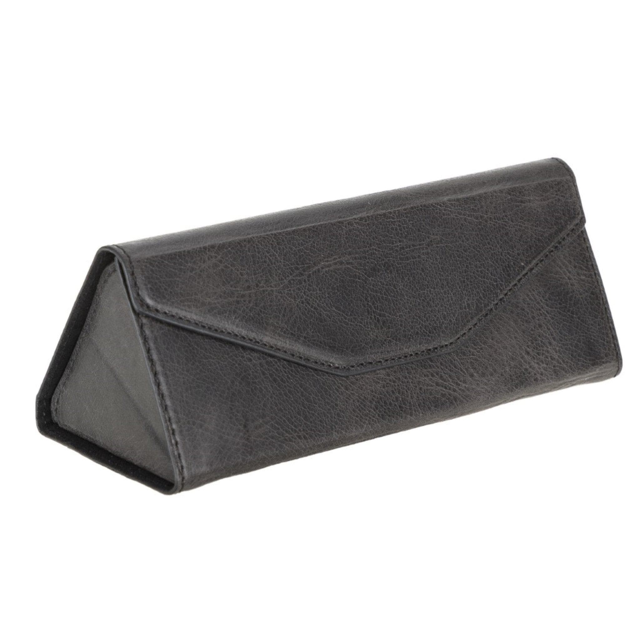 Bayelon Smart Leather Glasses Case - Triangular Design Gray