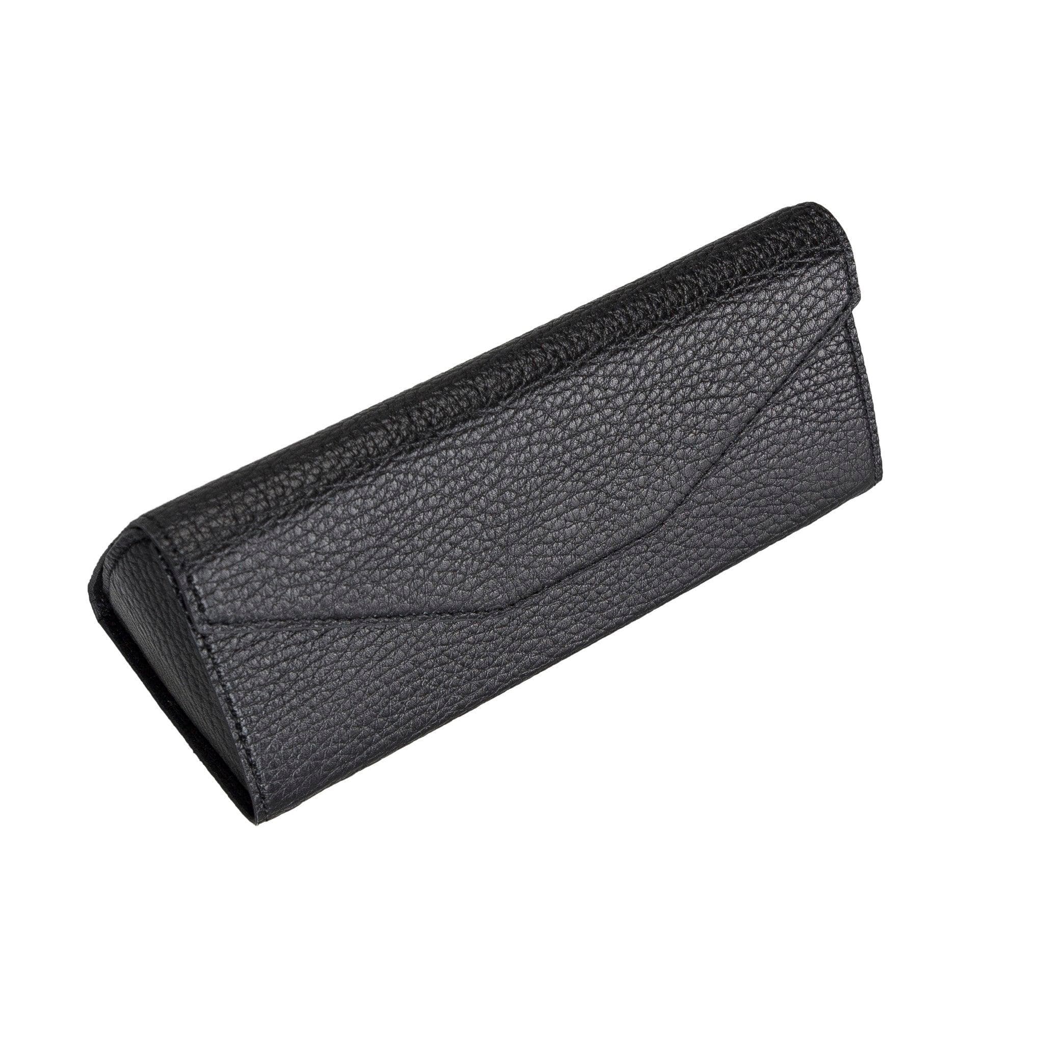 Bayelon Smart Leather Glasses Case - Triangular Design Dark Blue