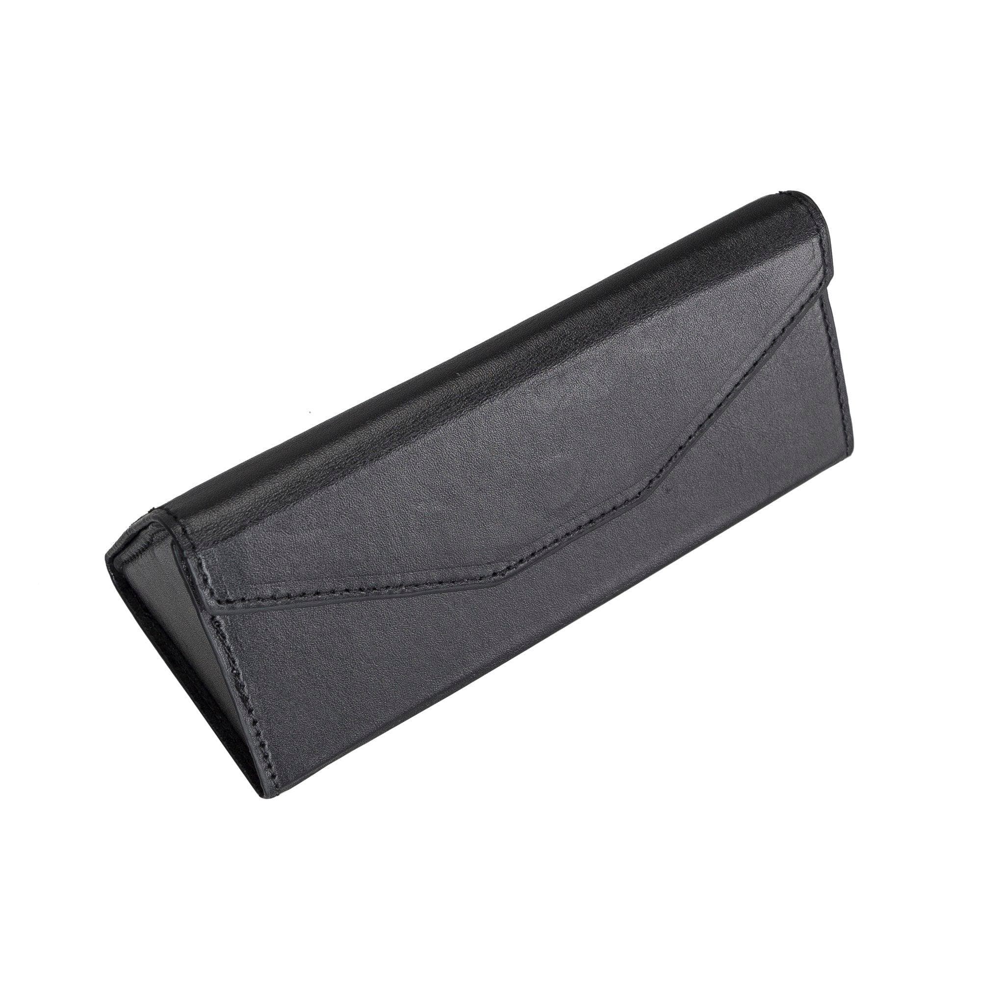 Bayelon Smart Leather Glasses Case - Triangular Design Black