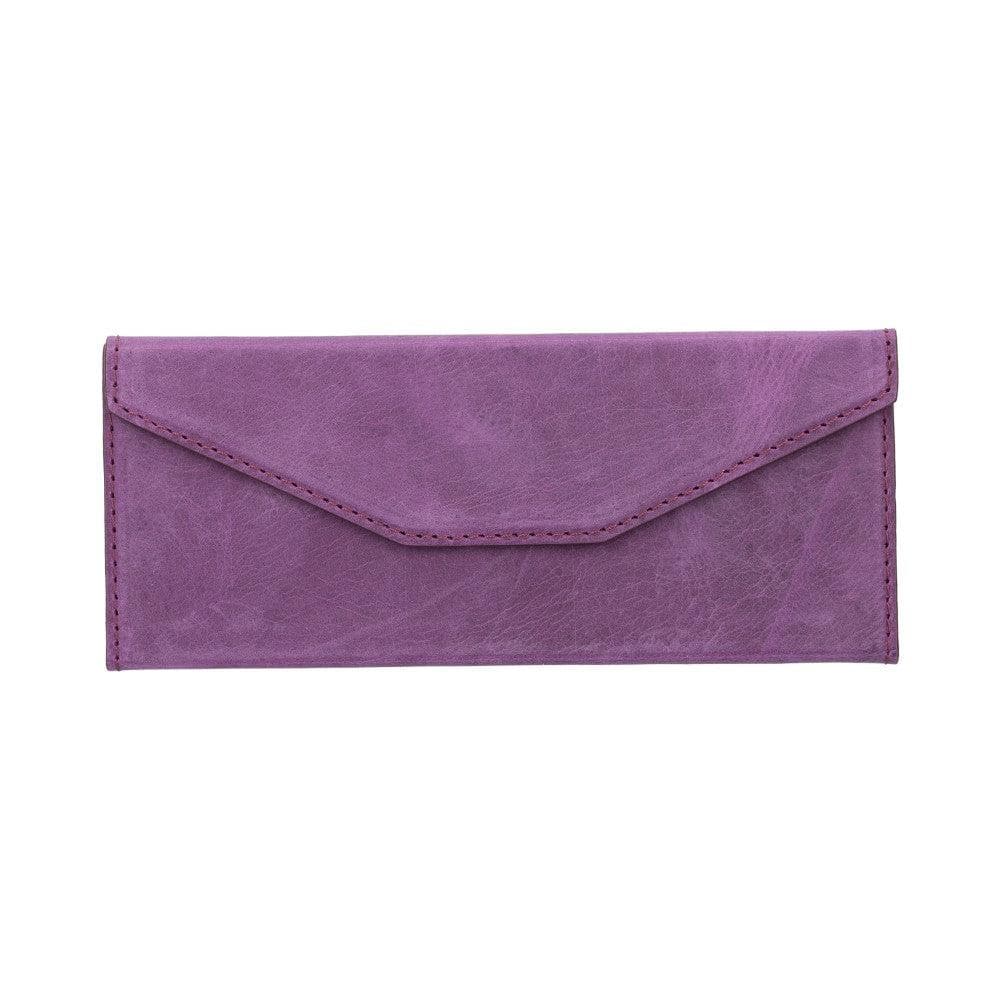 Bayelon Smart Leather Glasses Case - Triangular Design Purple