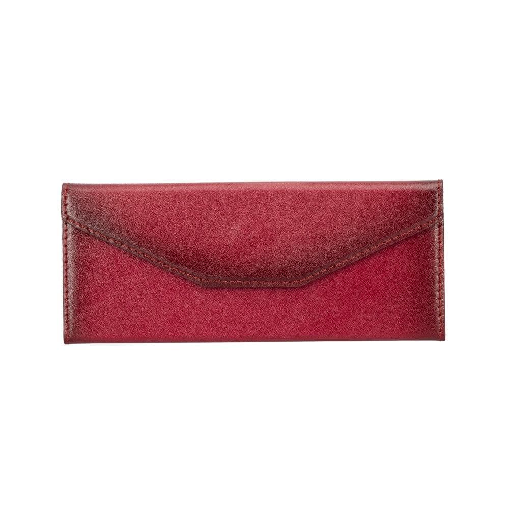 Bayelon Smart Leather Glasses Case - Triangular Design Sandy Red