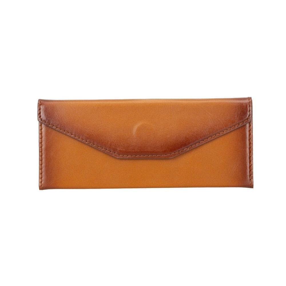 Bayelon Smart Leather Glasses Case - Triangular Design Sandy Tan