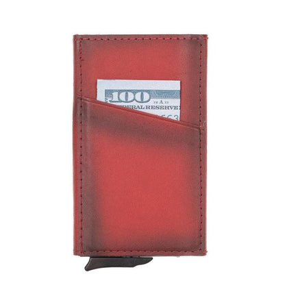 Bayelon Torres Leather Mechanical Card Holder Red