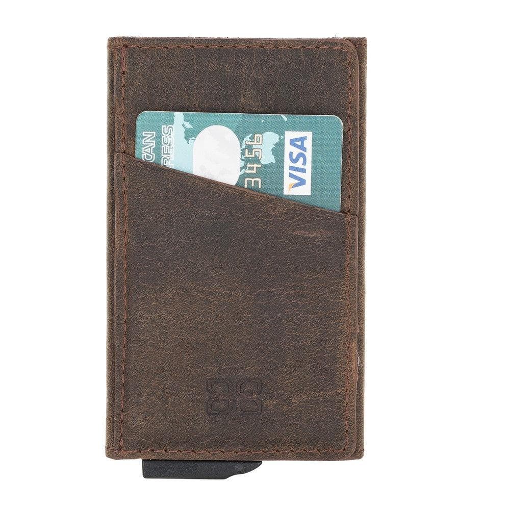 Bayelon Torres Leather Mechanical Card Holder Coffee