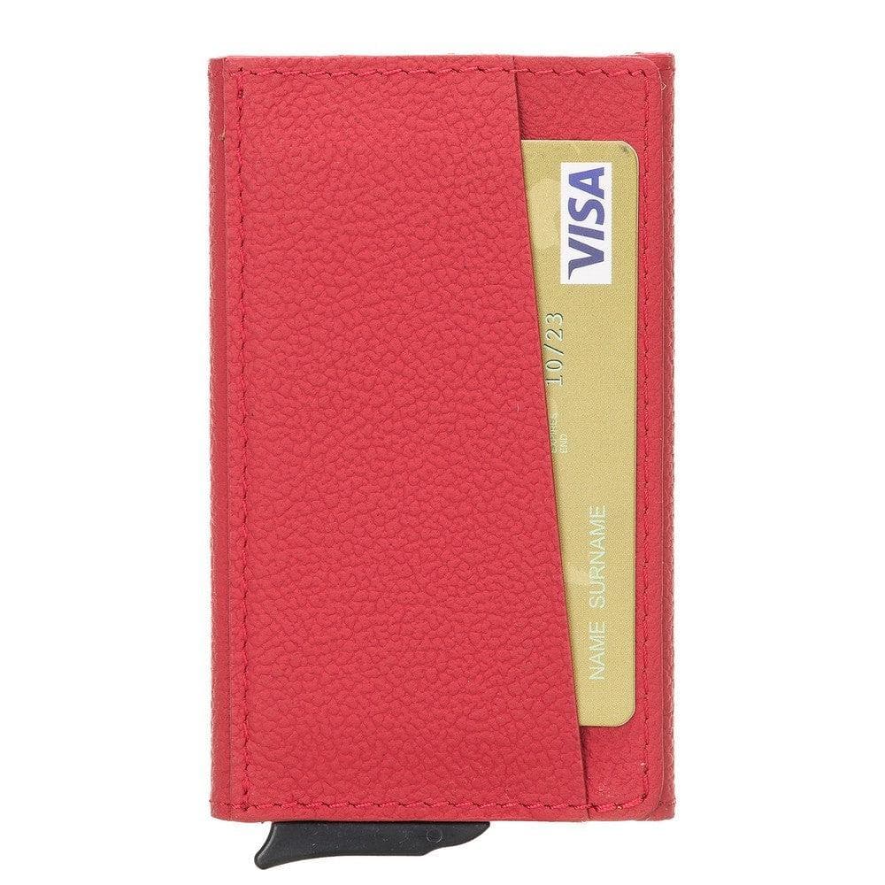 Bayelon Torres Leather Mechanical Card Holder Indianred