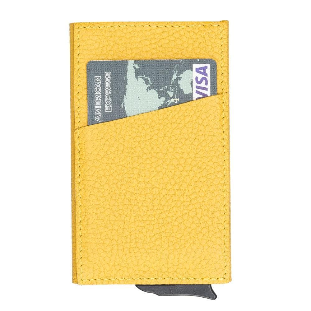 Bayelon Torres Leather Mechanical Card Holder Yellow