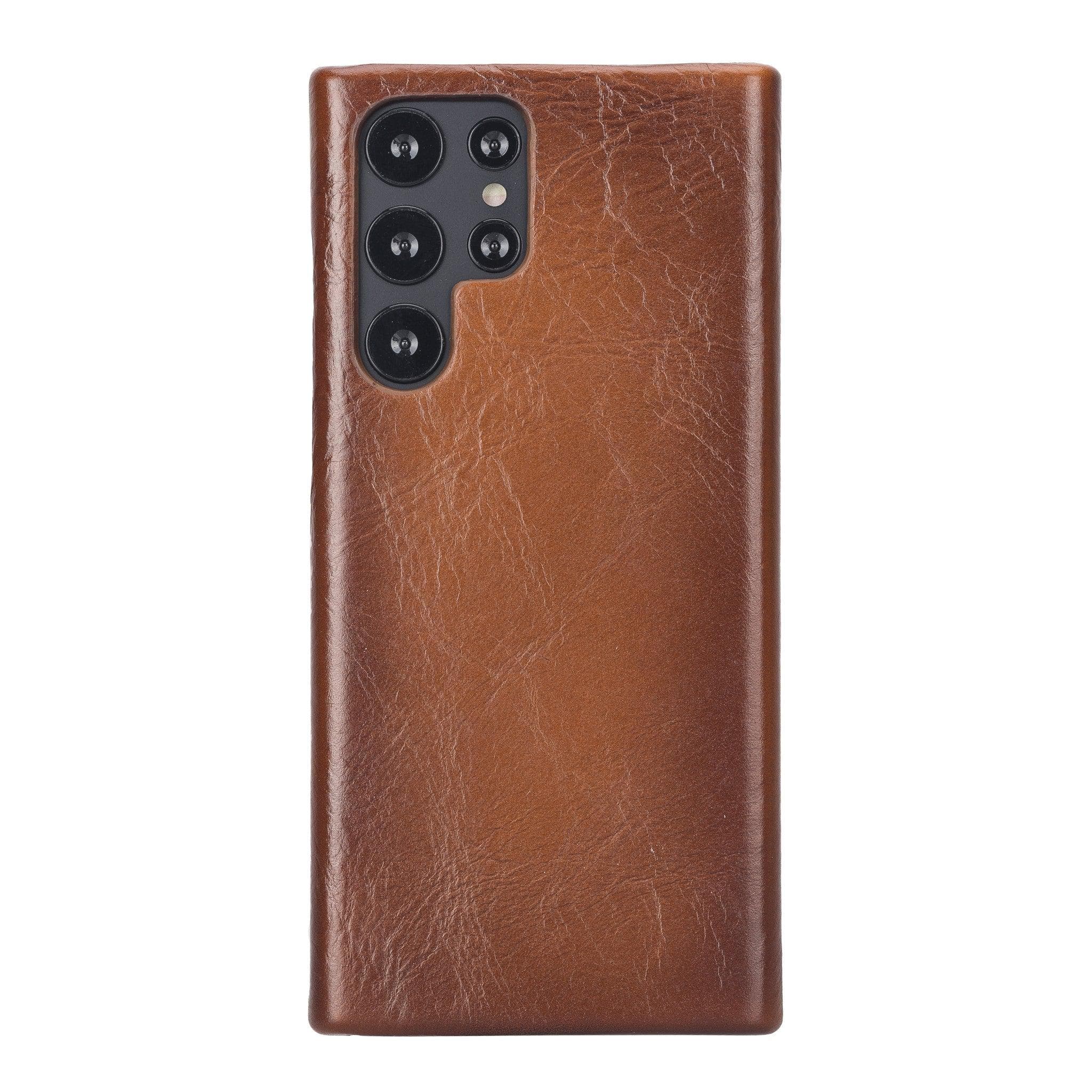 Bayelon Ultimate Leather Case for Samsung Galaxy S22 Series Galaxy S22 Ultra Tan