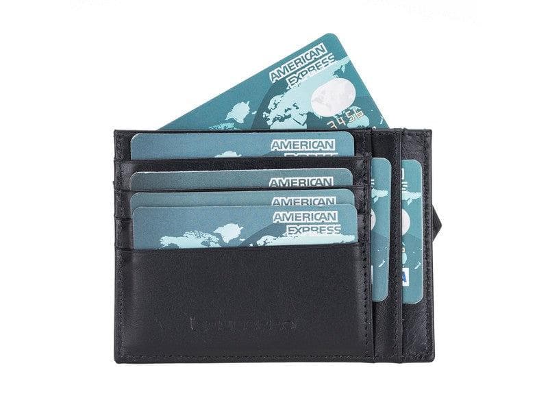 Bayelon Slim Zip Leather Card Holder with Coin Pocket