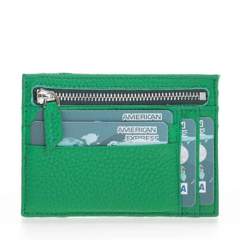 Bayelon Slim Zip Leather Card Holder with Coin Pocket