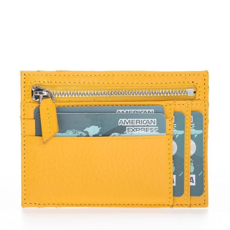 Bayelon Slim Zip Leather Card Holder with Coin Pocket