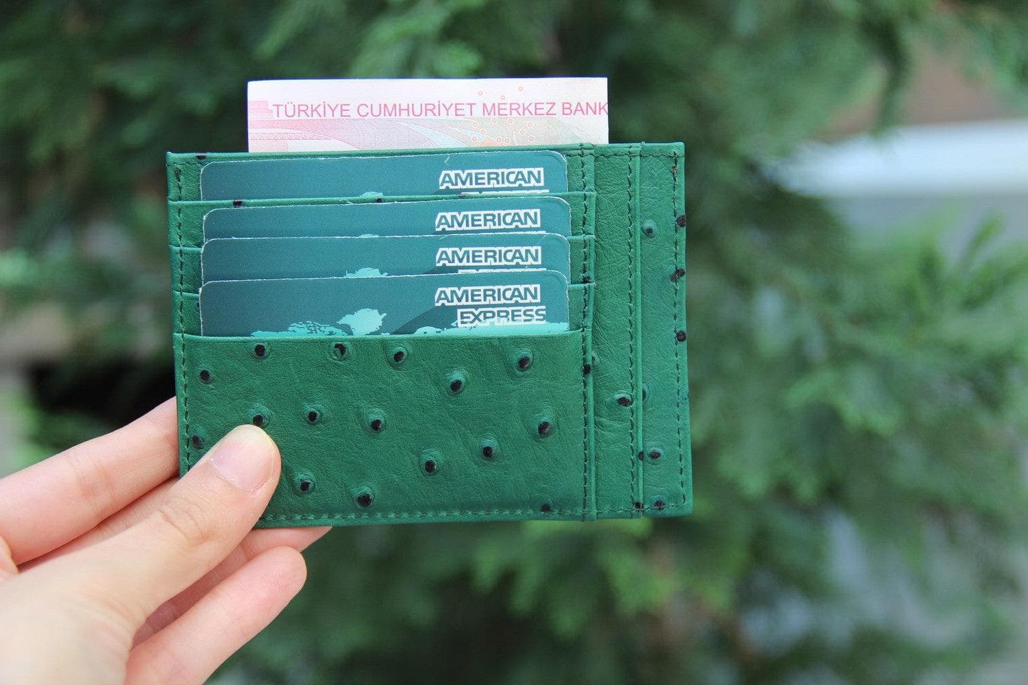 Bayelon Slim Zip Leather Card Holder with Coin Pocket