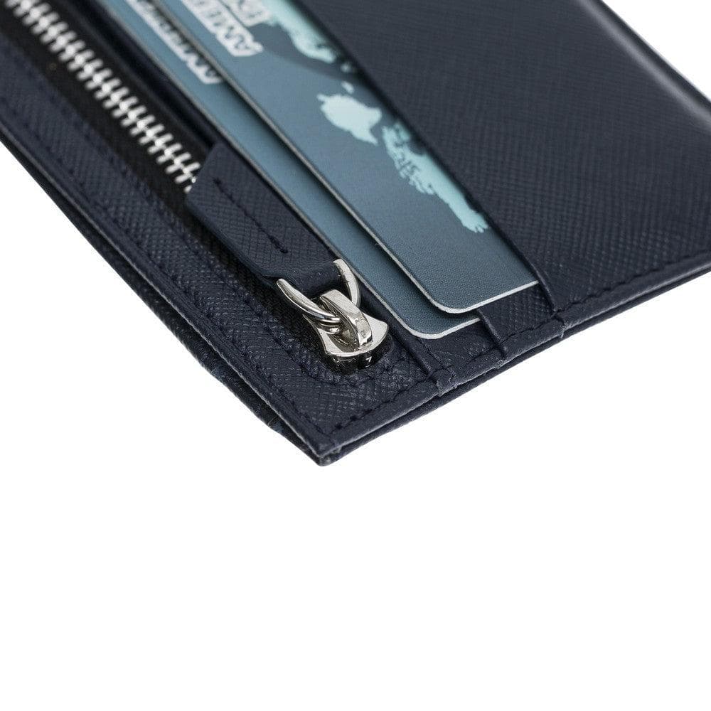 Bayelon Slim Zip Leather Card Holder with Coin Pocket