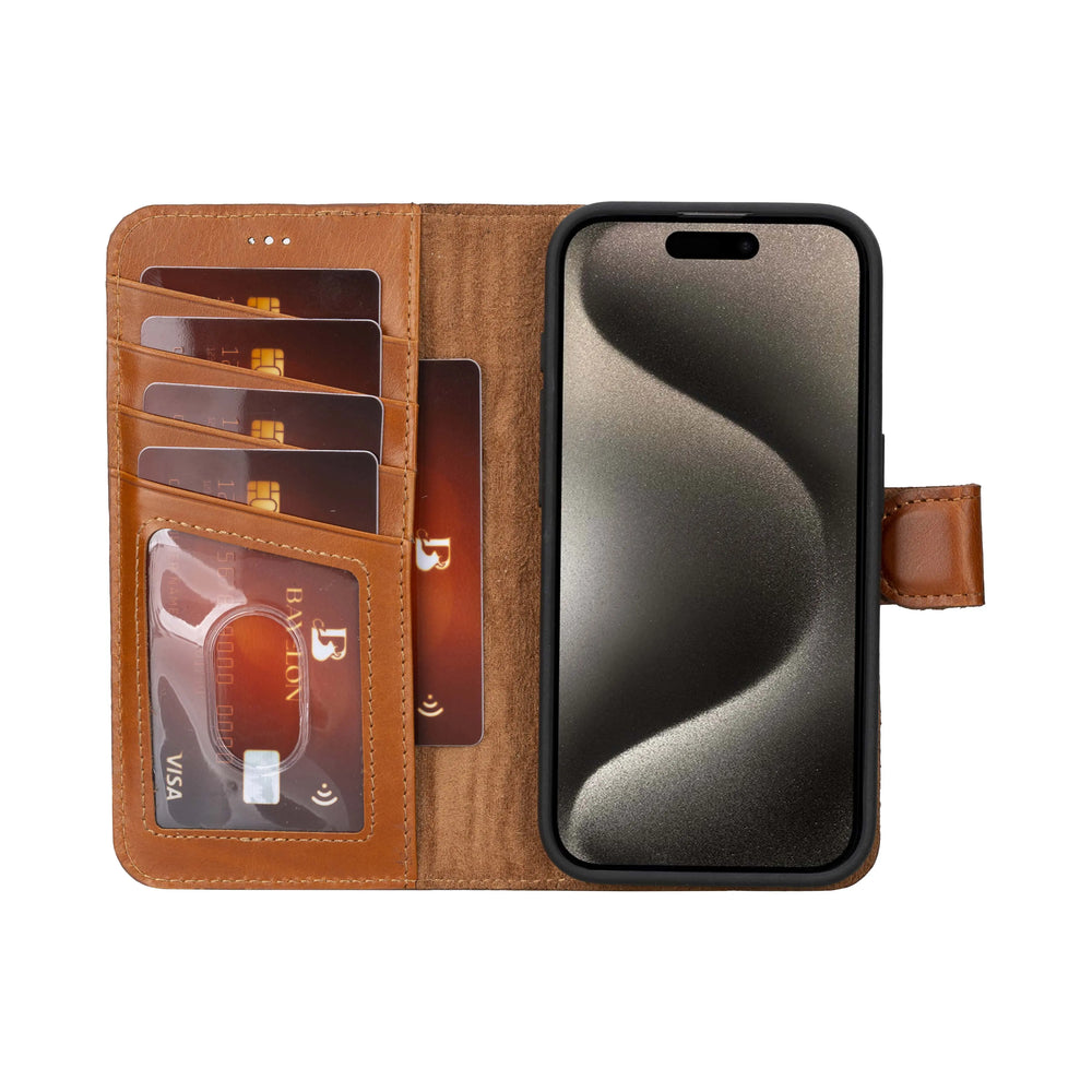 iPhone 15 Pro Max Wallet Case, Full-Grain Leather - TORONATA