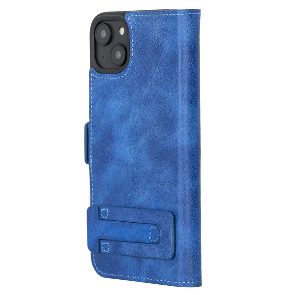 iPhone 14 Leather Flip Cover Wallet Case with Kickstand by Bayelon
