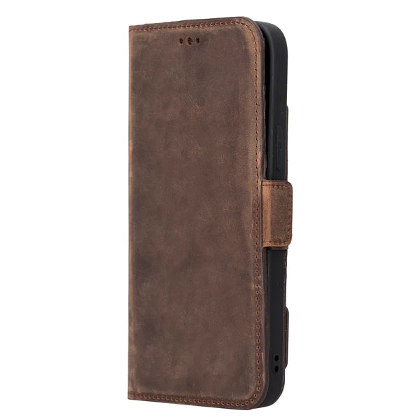iPhone 14 Plus Leather Wallet Case with Kickstand by Bayelon