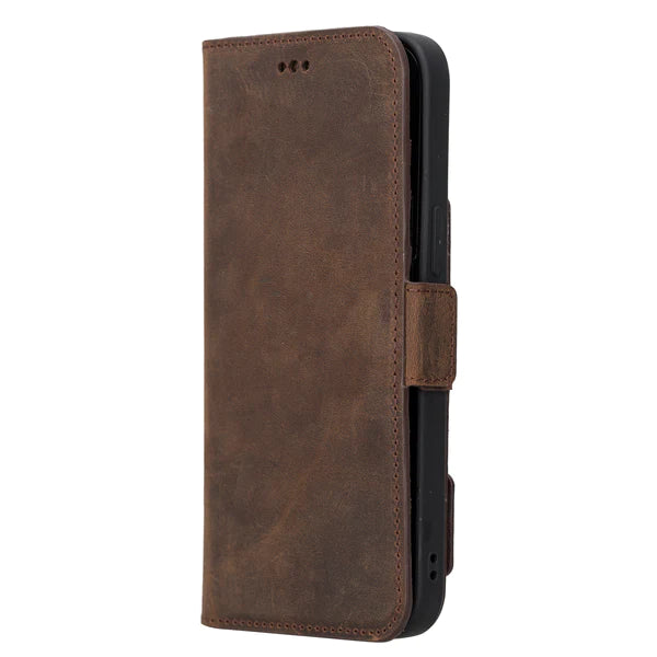 iPhone 14 Pro Max Leather Flip Cover Wallet Case with Kickstand by Bayelon