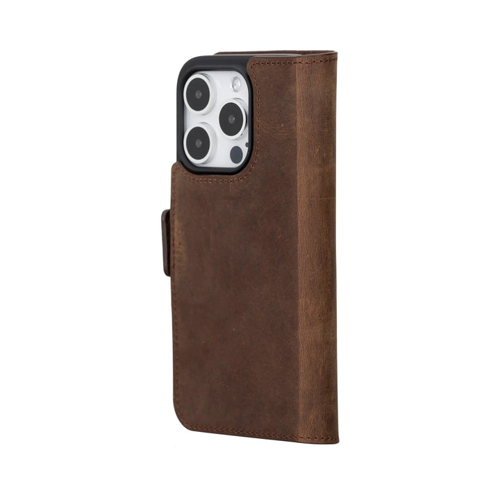 MagSafe Compatible iPhone 15 Pro Leather Wallet Case | Bayelon