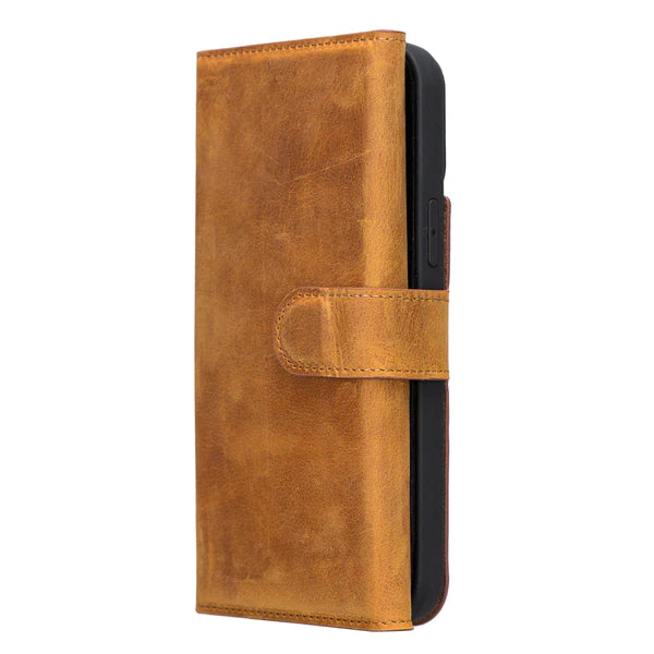 iPhone 14 Plus Trifold Full Grain Leather Wallet Case - Bayelon