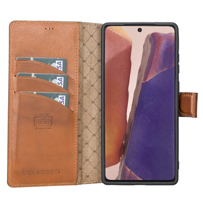 Bouletta Non-Detachable Leather Wallet Case for Samsung Galaxy Note 20 Series Tan