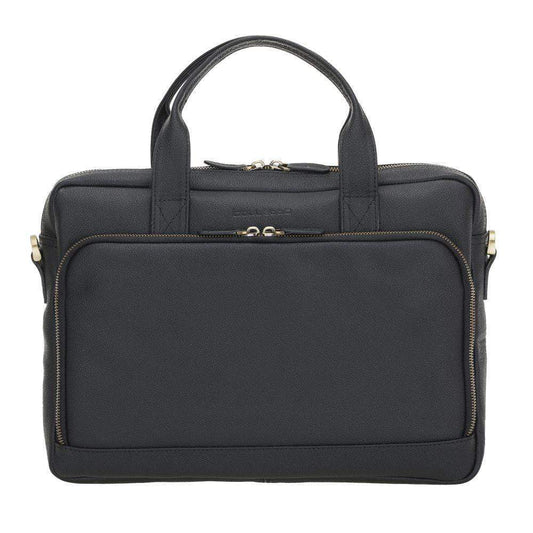 Bouletta Troy Leather Laptop / Notebook Bags Deep Black