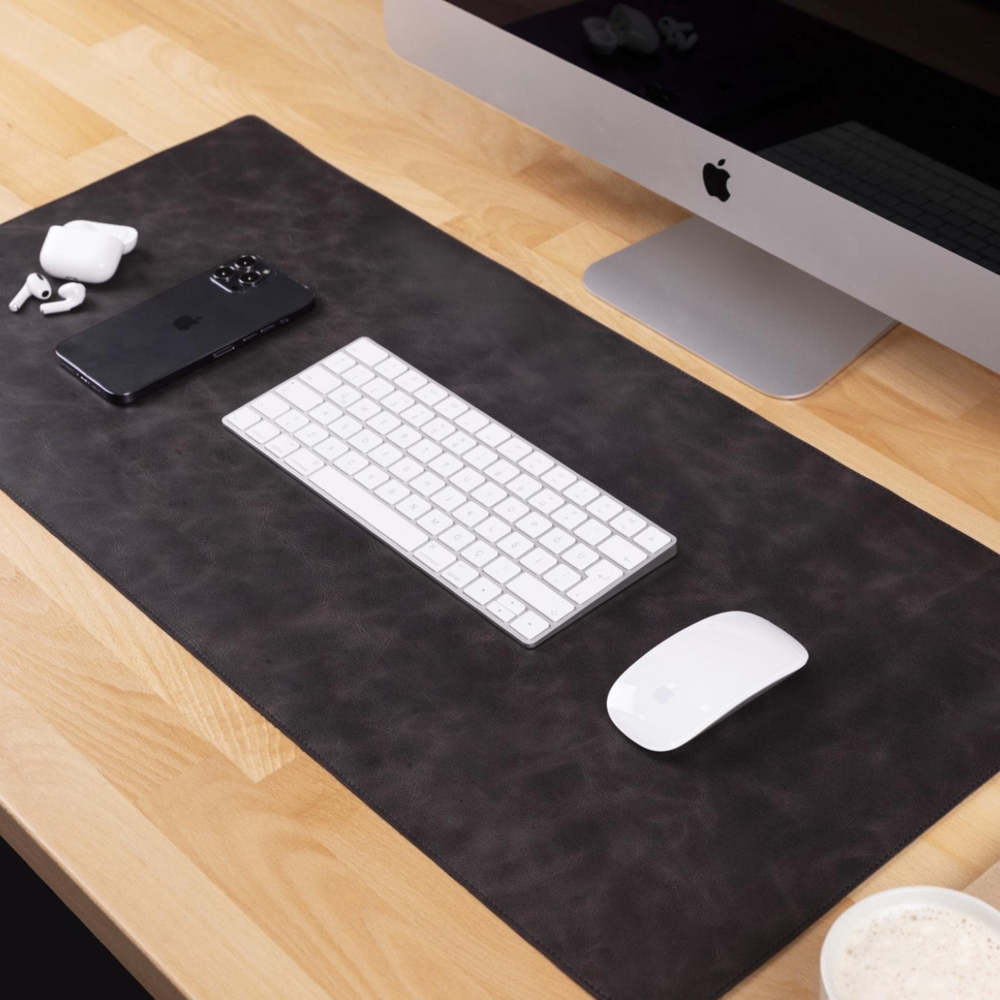 Bayelon Premium Genuine Leather Desk Mat Charcoal