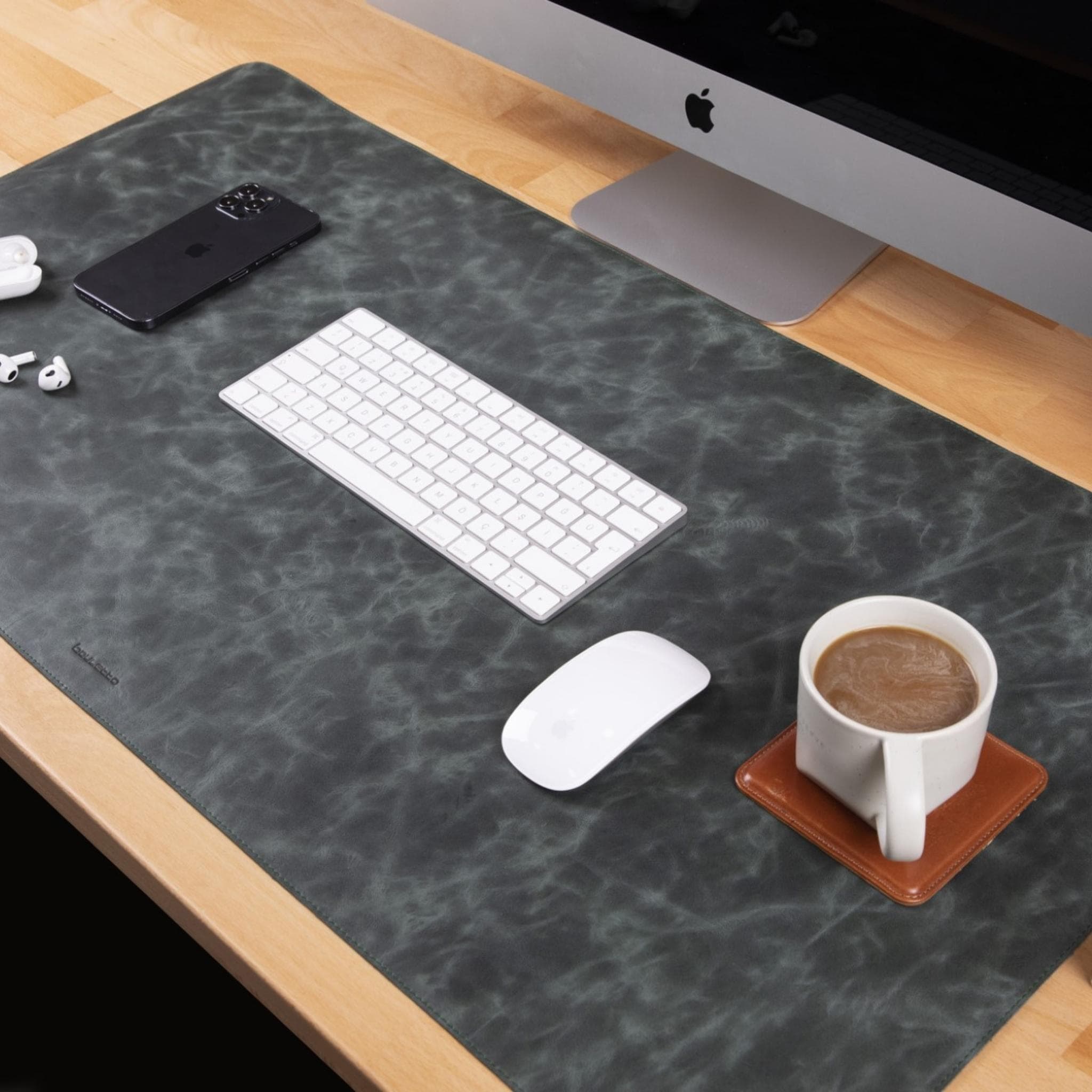 Bayelon Premium Genuine Leather Desk Mat Pickle
