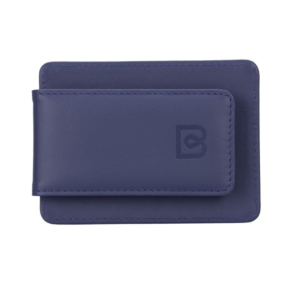 Bayelon Handcrafted Dangly Leather Card Holder Medium Slate Blue