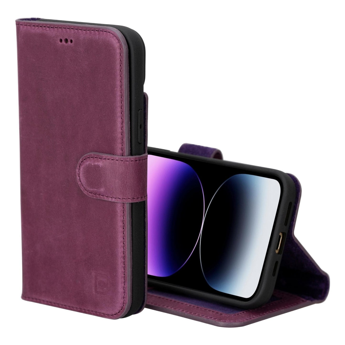 Bouletta Magic iPhone 15 Series Detachable Leather Wallet Case - MW Purple