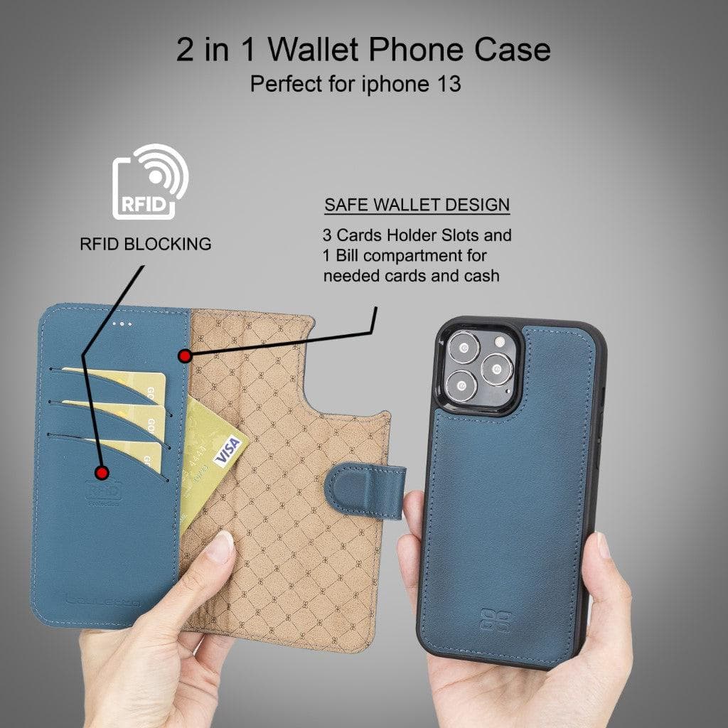 Bayelon Magic iPhone 13 Series Detachable Leather Wallet Case - MW