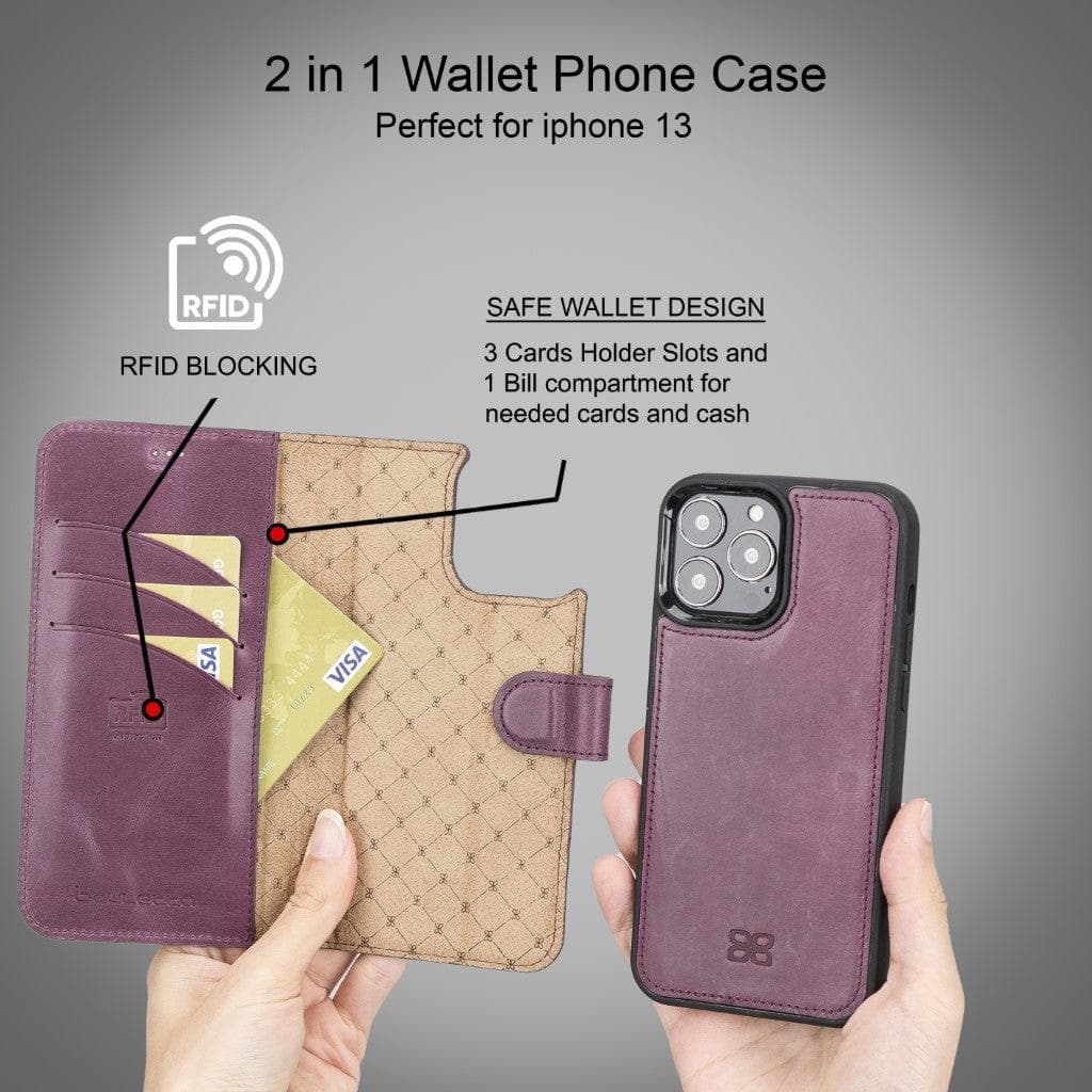 Bayelon Magic iPhone 13 Series Detachable Leather Wallet Case - MW