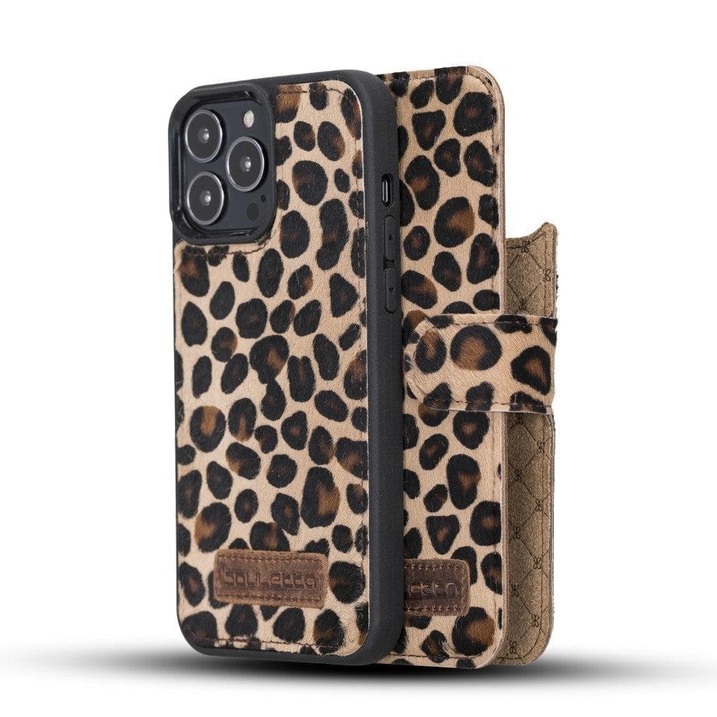 Bayelon Magic iPhone 13 Series Detachable Leather Wallet Case - MW Leopard