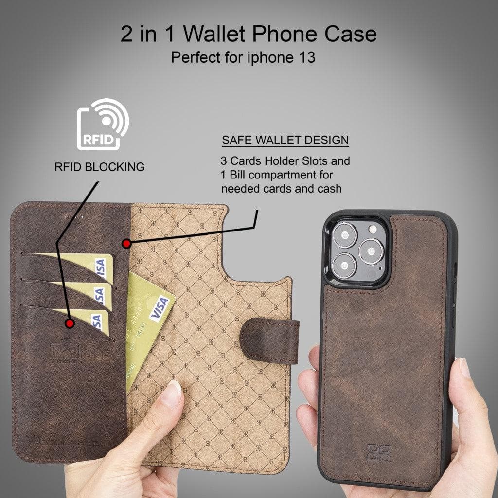 Bayelon Magic iPhone 13 Series Detachable Leather Wallet Case - MW