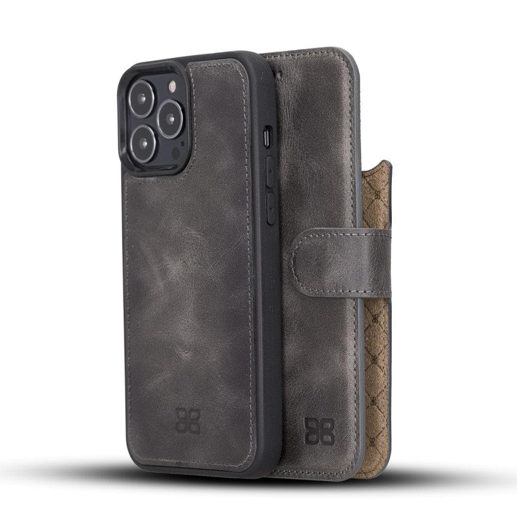 Bouletta Magic iPhone 13 Series Detachable Leather Wallet Case - MW Gray