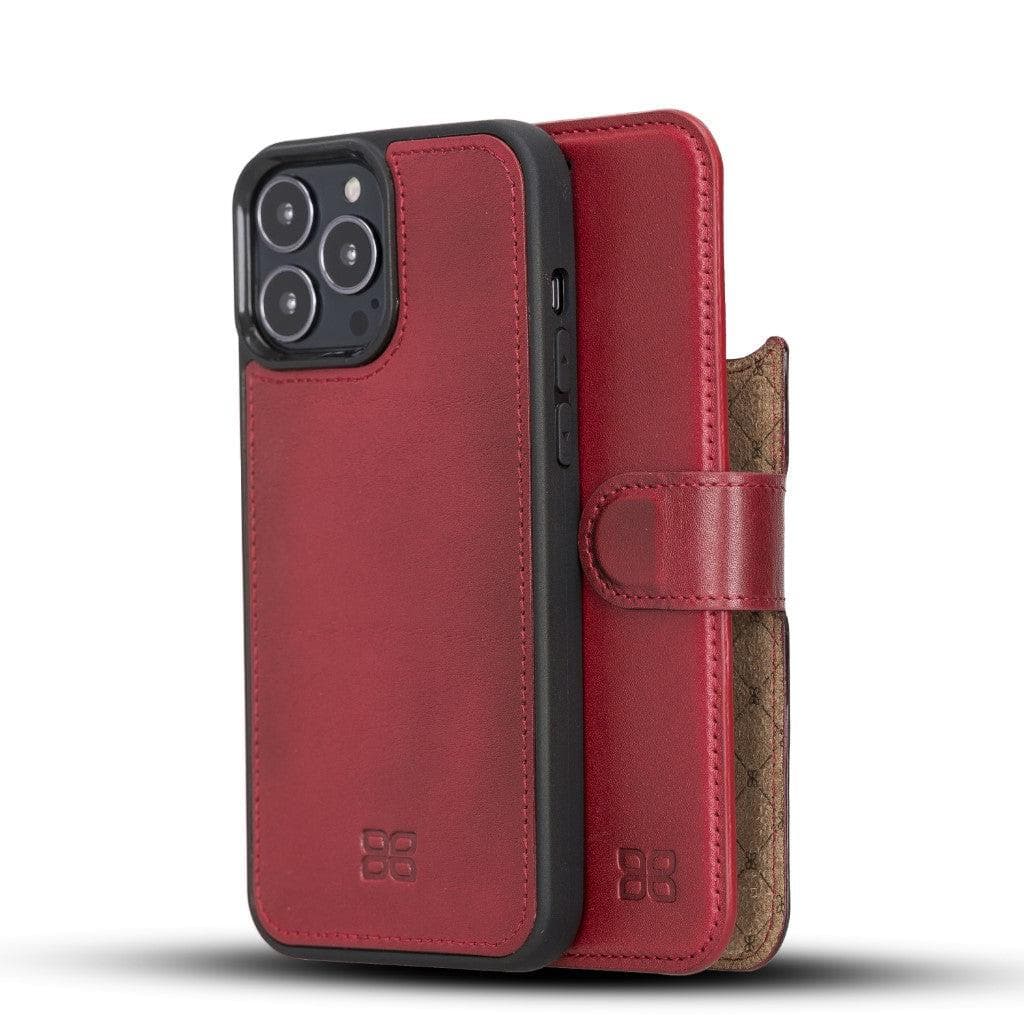 Bayelon Magic iPhone 13 Series Detachable Leather Wallet Case - MW Red