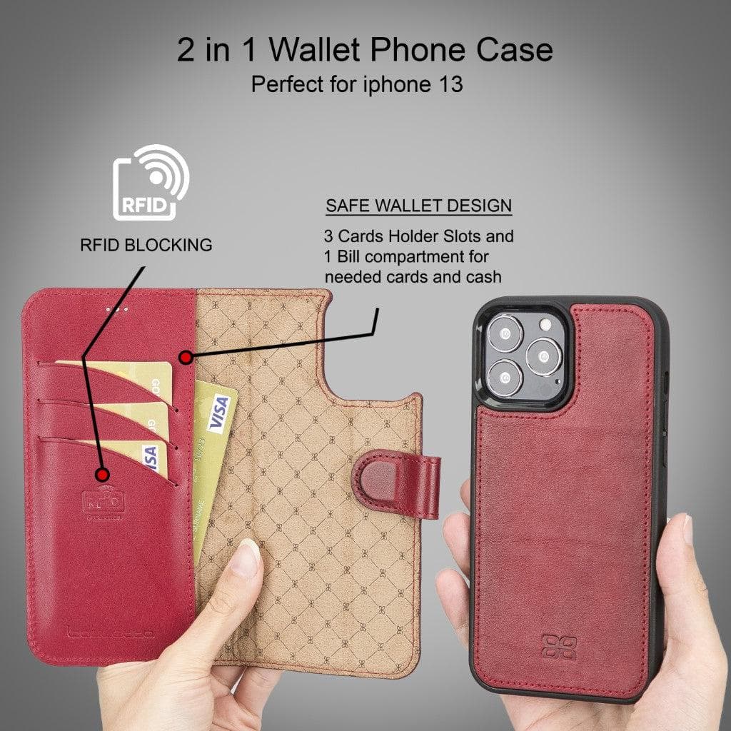 Bayelon Magic iPhone 13 Series Detachable Leather Wallet Case - MW