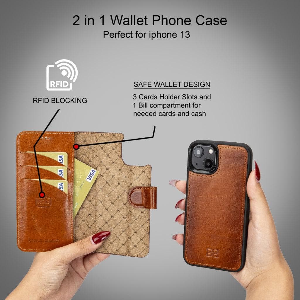 Bayelon Magic iPhone 13 Series Detachable Leather Wallet Case - MW