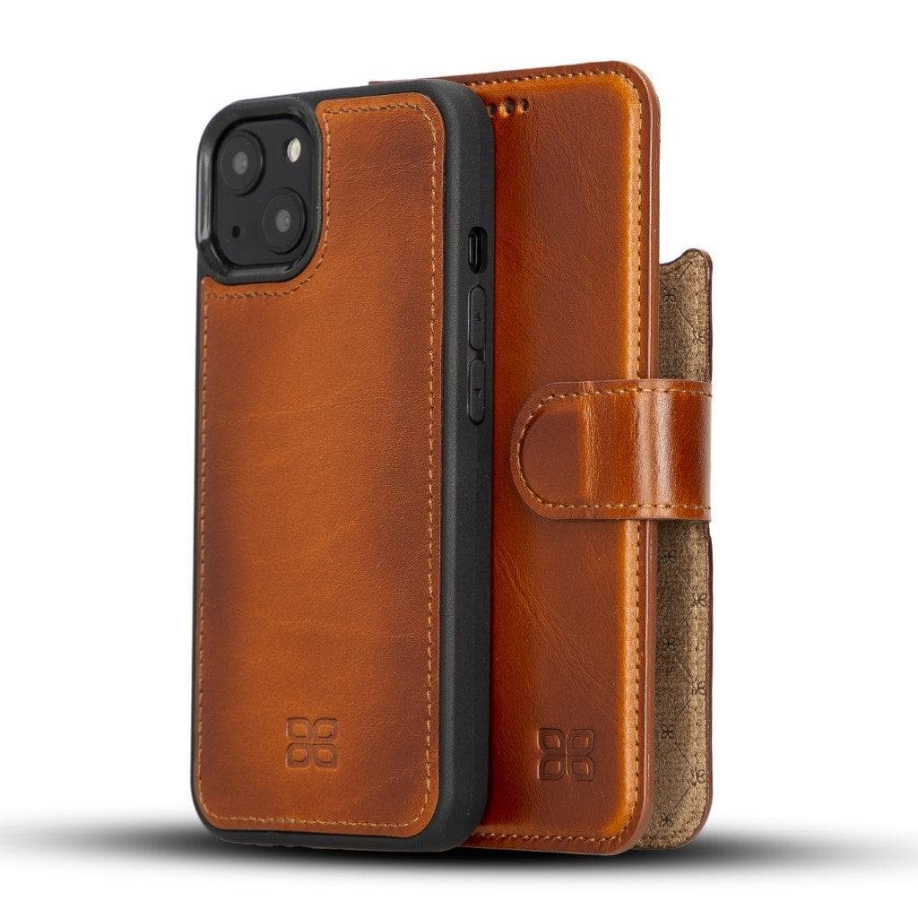 Bayelon Magic iPhone 13 Series Detachable Leather Wallet Case - MW Tan