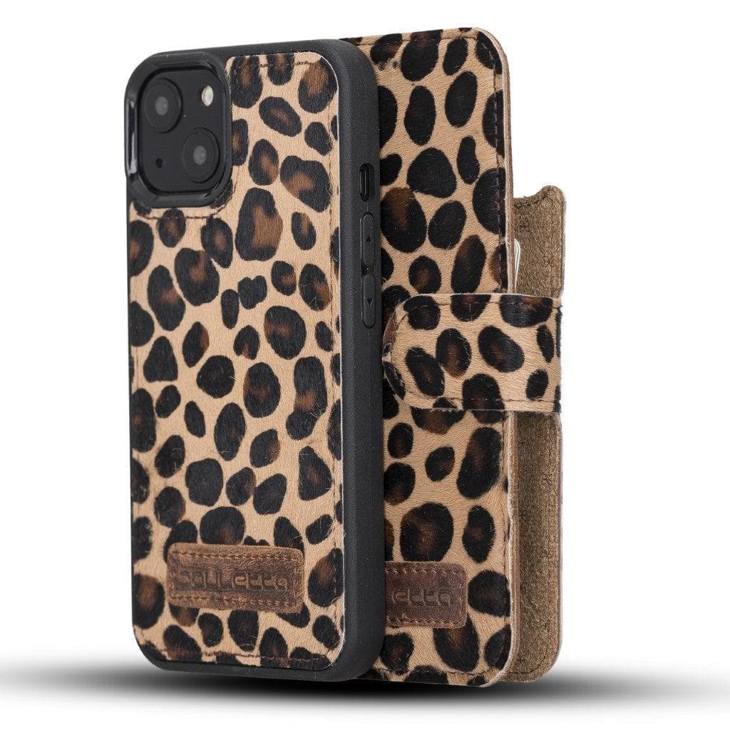 Bayelon Magic iPhone 13 Series Detachable Leather Wallet Case - MW Leopard