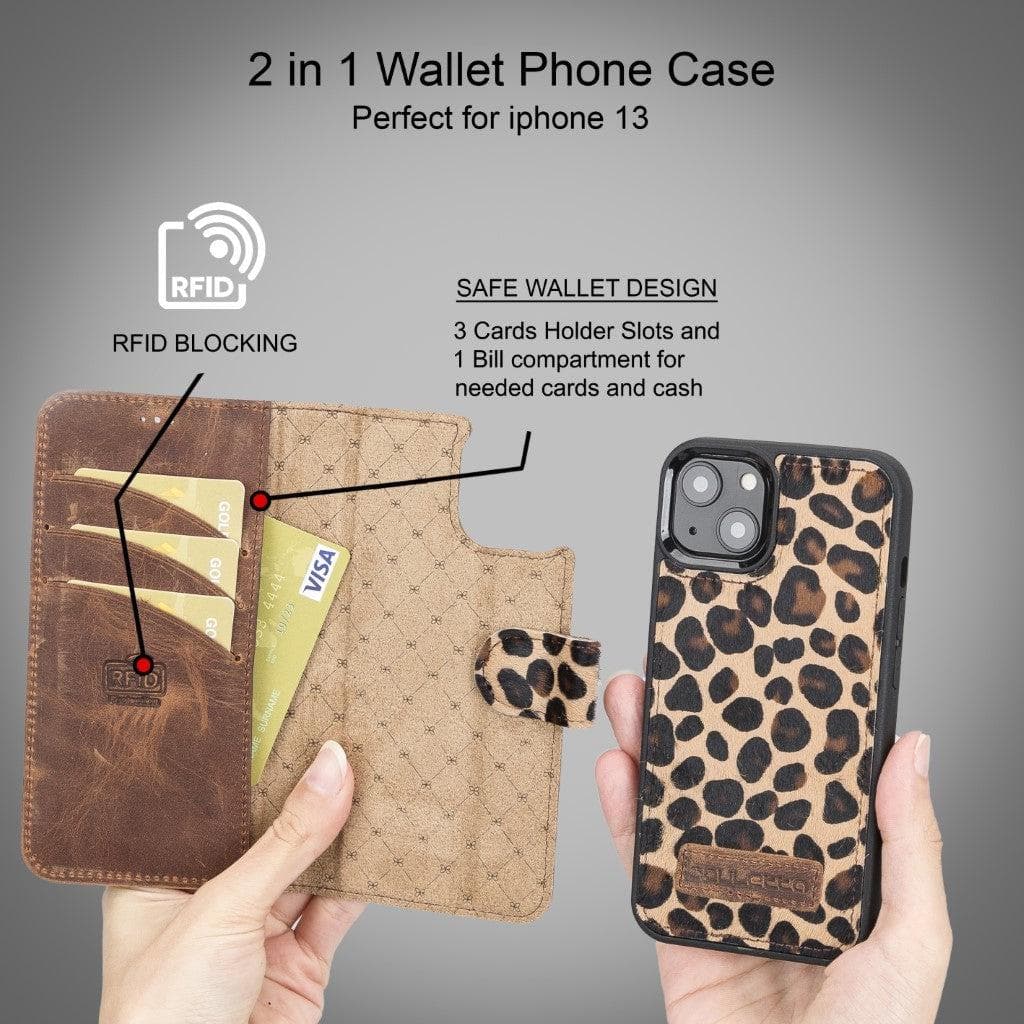 Bayelon Magic iPhone 13 Series Detachable Leather Wallet Case - MW