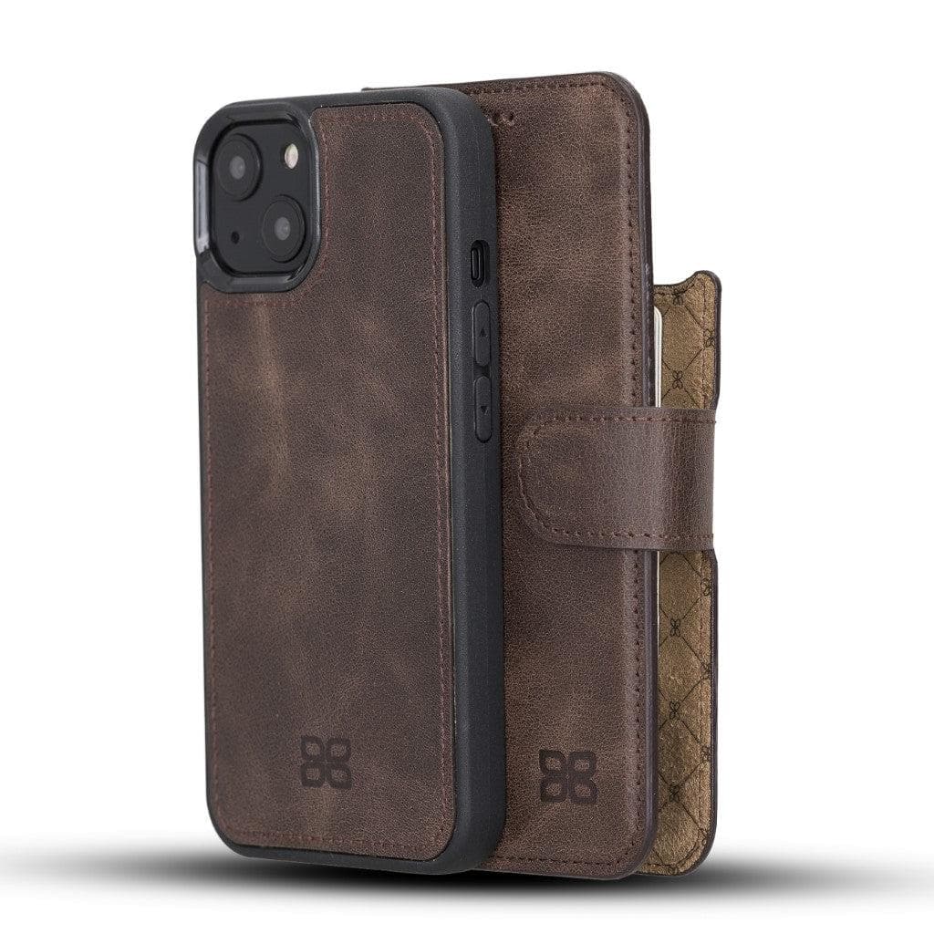 Bayelon Magic iPhone 13 Series Detachable Leather Wallet Case - MW Brown