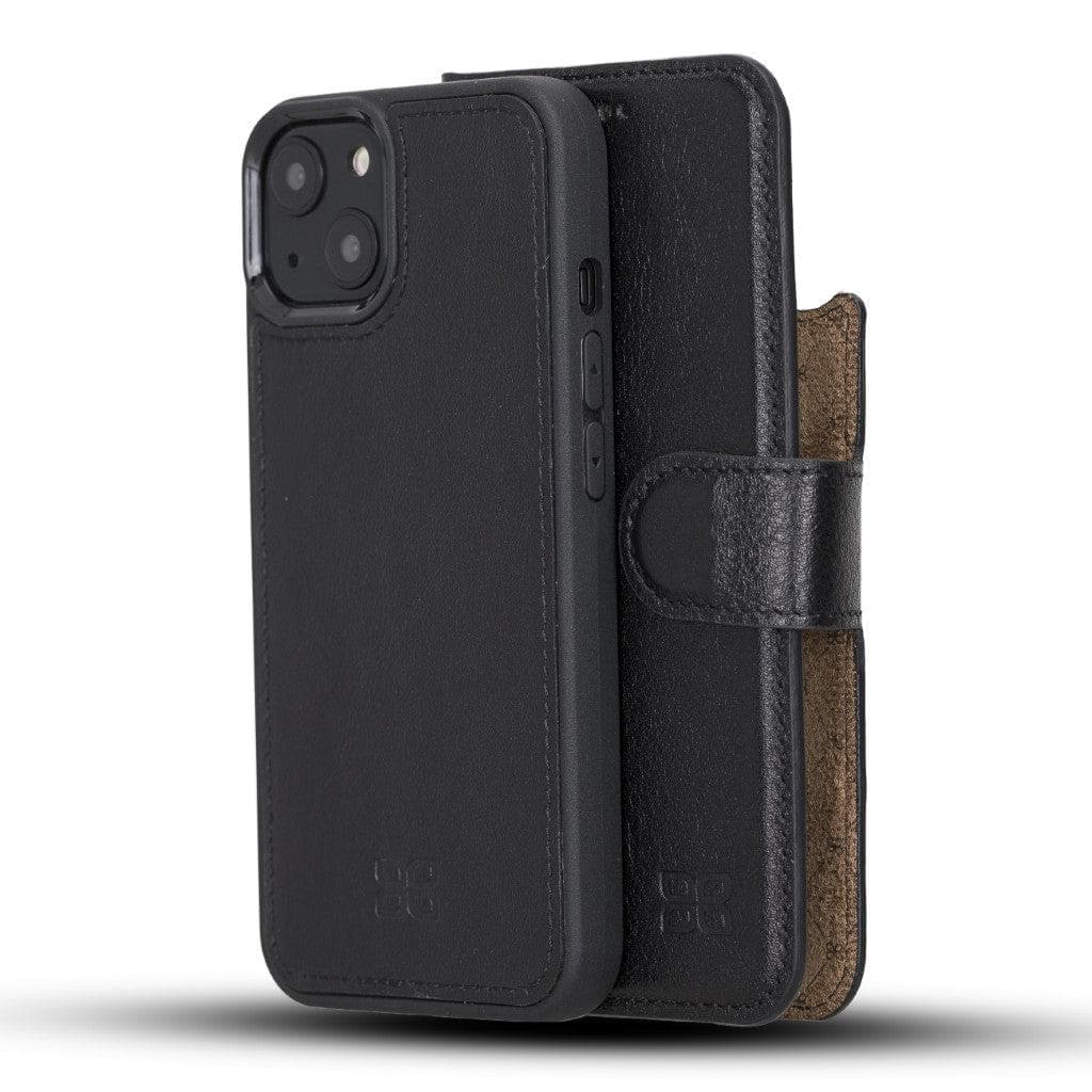 Bayelon Magic iPhone 13 Series Detachable Leather Wallet Case - MW Black