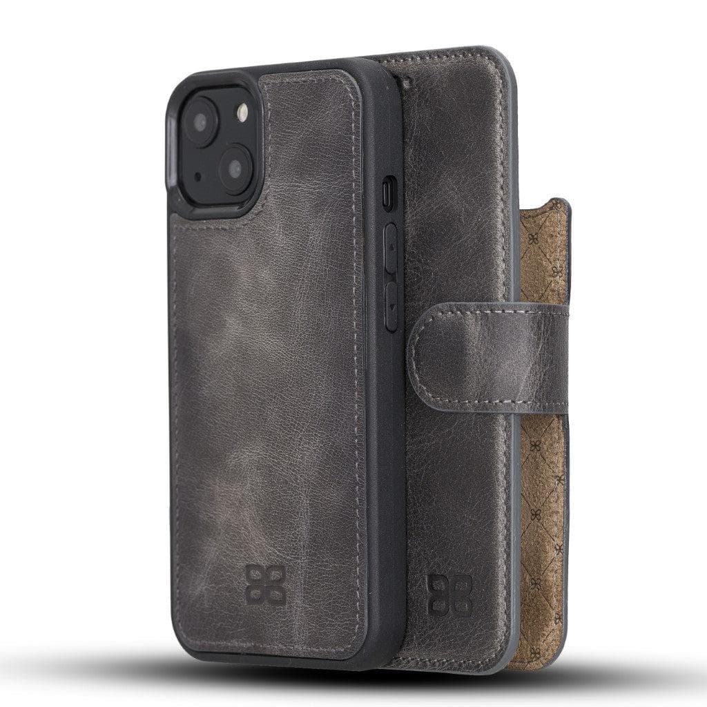 Bayelon Magic iPhone 13 Series Detachable Leather Wallet Case - MW Gray