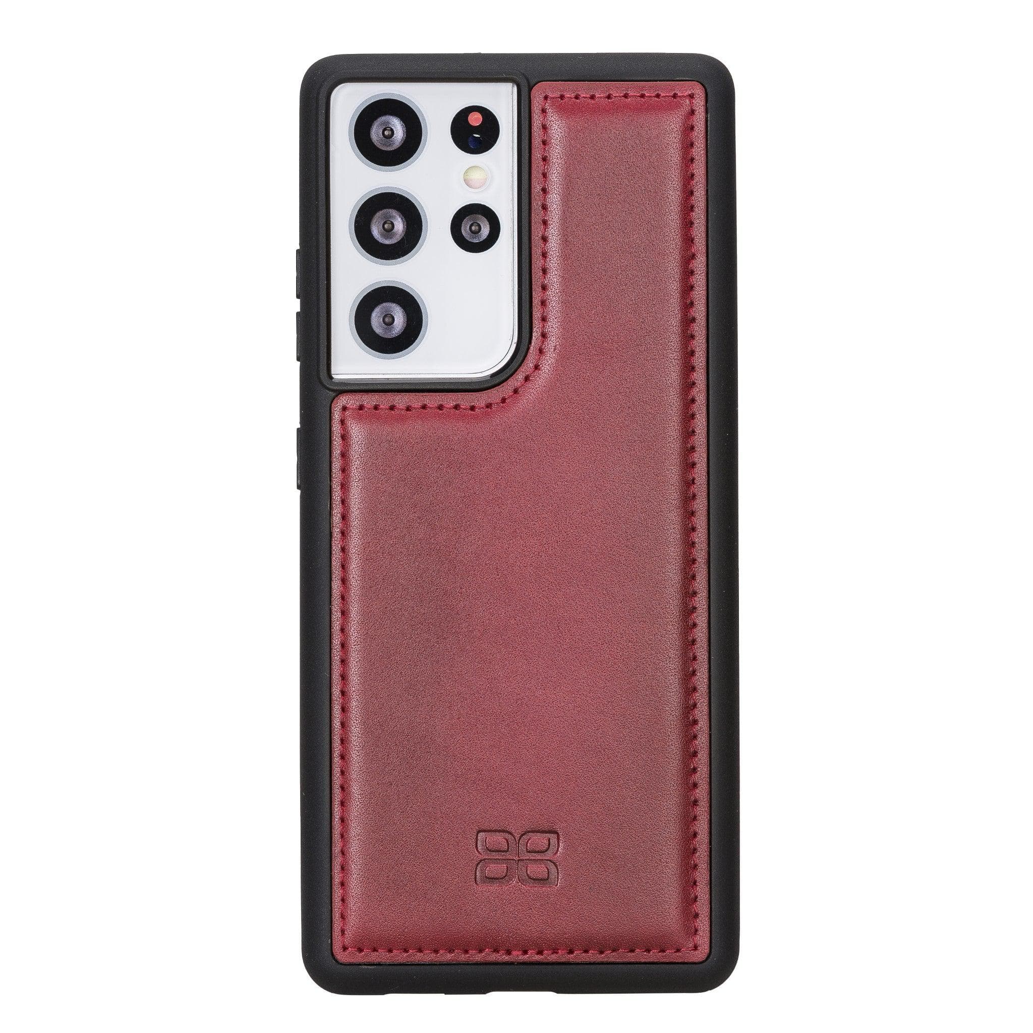 Bayelon Flex Cover Leather Case for Samsung Galaxy S21 Ultra Red