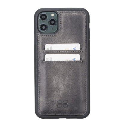 Bouletta Flex Cover Leather iPhone 11 Pro Max Case with Card Holder Gray