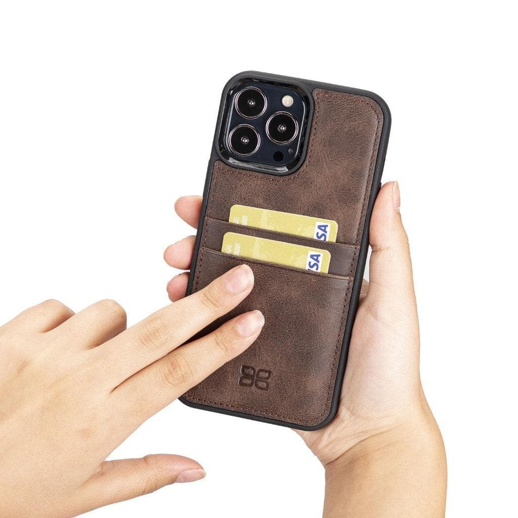 Bayelon Premium Flex Cover Leather iPhone 13 Case with Card Holder