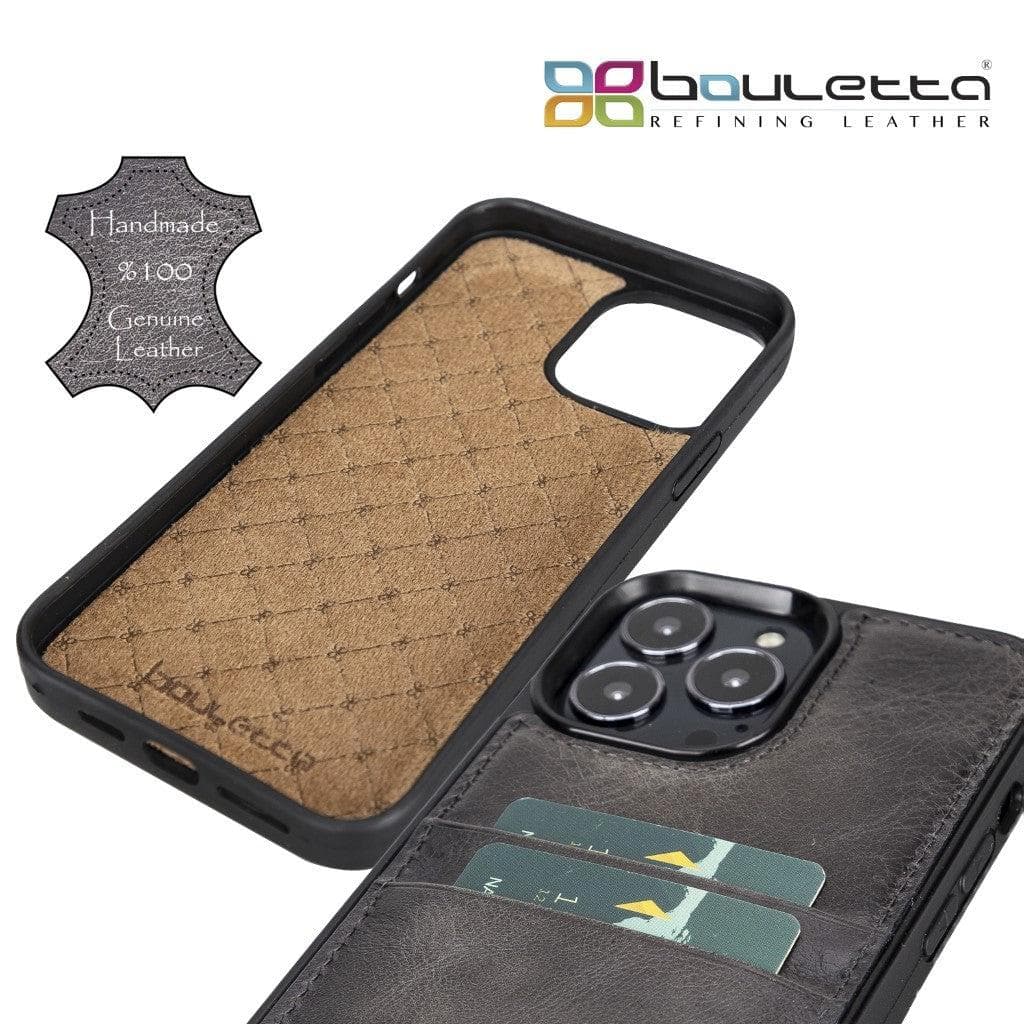 Bayelon Premium Flex Cover Leather iPhone 13 Case with Card Holder
