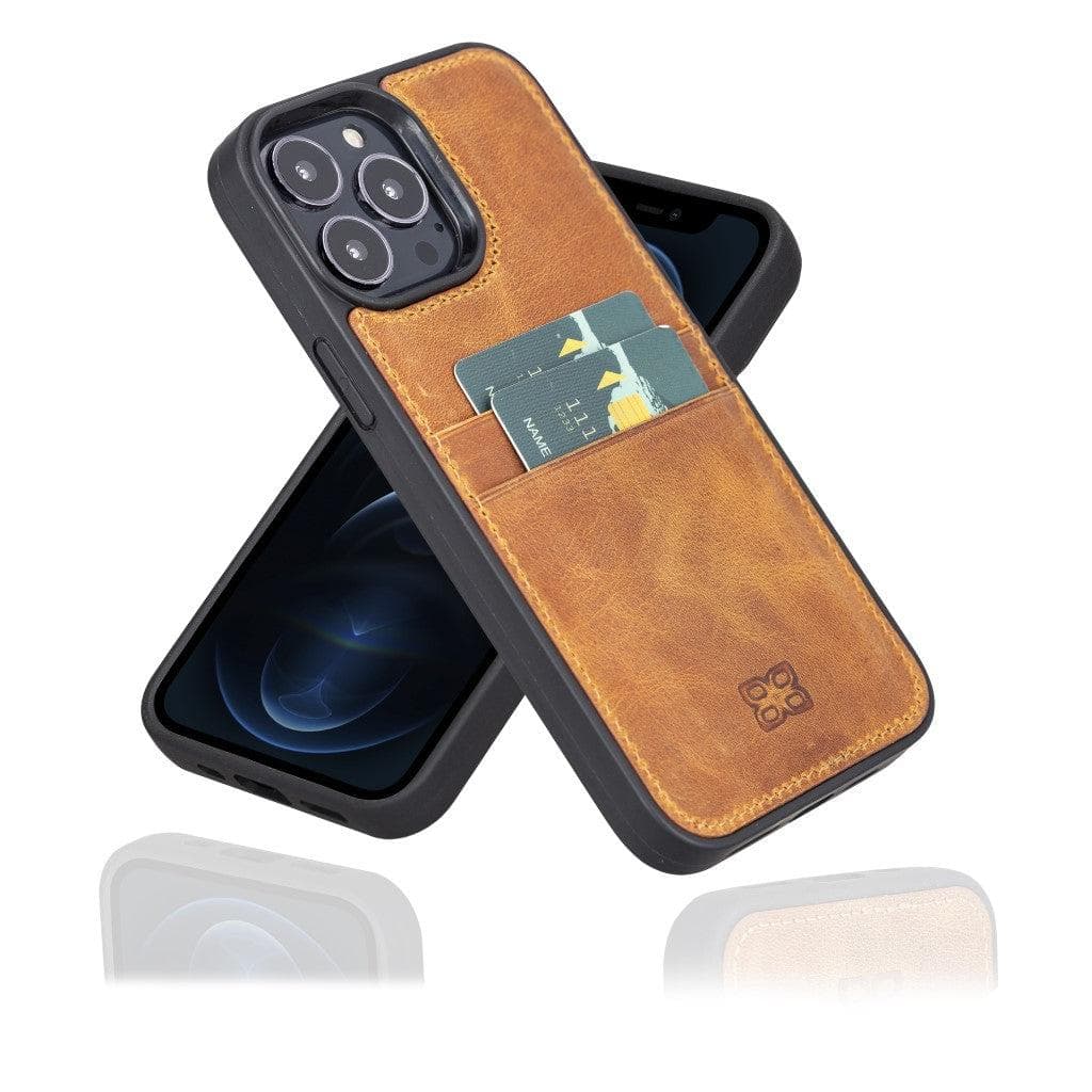 Bayelon Flex Cover Leather iPhone 13 Pro Max Case with Card Holder Moccasin