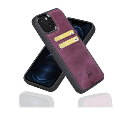 Bouletta Flex Cover Leather iPhone 13 Mini Case with Card Holder Purple