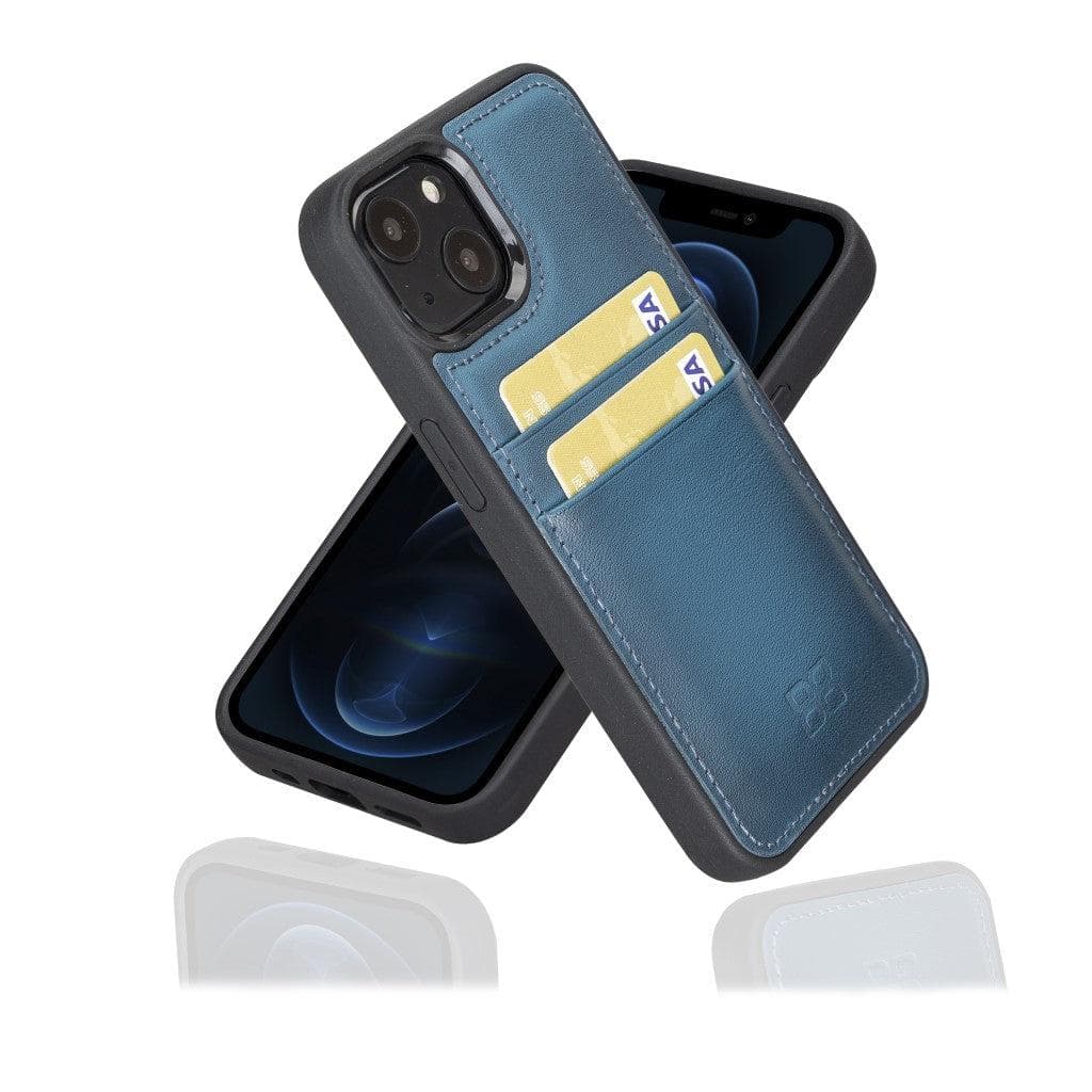 Bouletta Flex Cover Leather iPhone 13 Mini Case with Card Holder Blue